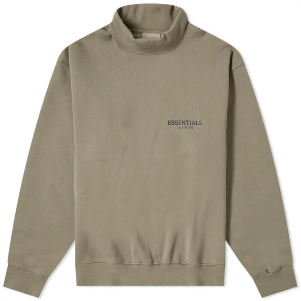 ESSENTIALS FEAR OF GOD MOCK NECK SWEATSHIRT / MOSS